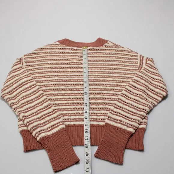 Veronica Beard NWT Bisa Striped Sweater Size Small in White/Mauve Cotton Blend - Picture 7 of 9